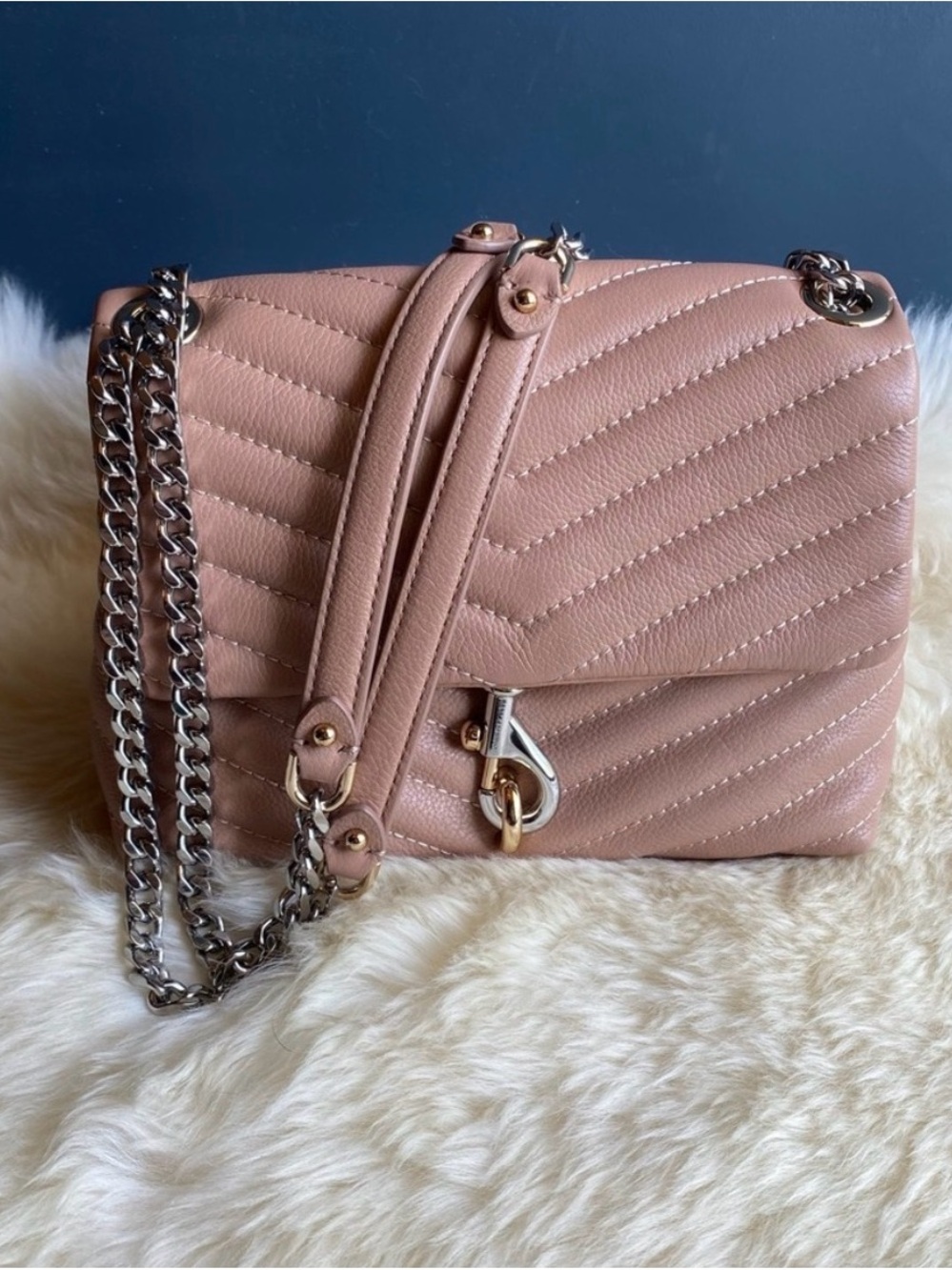 Rebecca Minkoff Quilted Blush Pink Chain Shoulder Bag